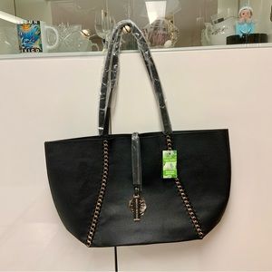 Badgley Mischka Black Decorative Chain Large Tote. Vegan Leather.💕💕💕